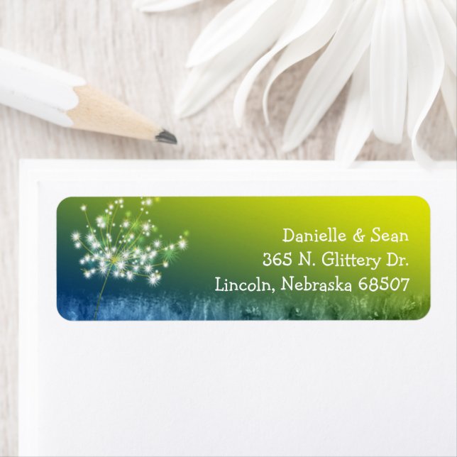 Chic Country Dandelion Wedding Address (Insitu)