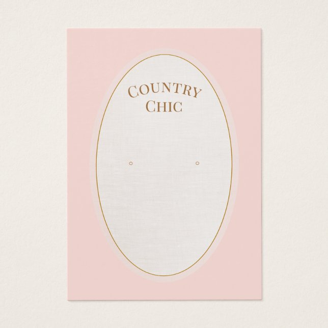 Chic Country Pink Earring Display Card (Front)