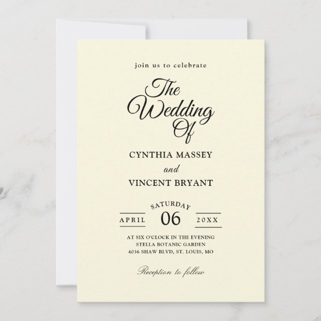 chic country wedding invitations (Front)