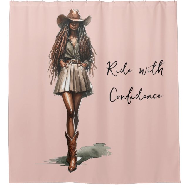 Chic Cowgirl Shower Curtain (Front)