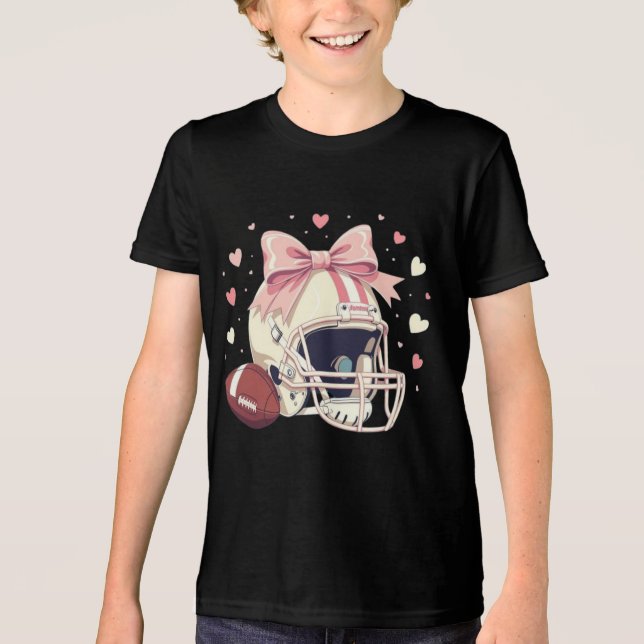 Chic cozy touchdown champ coquette  Tri-Blend shirt (Front)