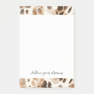 Chic Cream Brown Leopard Animal Print Post-it Notes