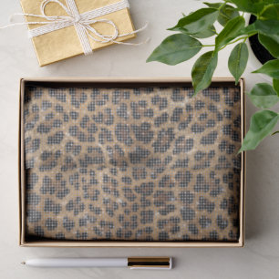 Chic Cream Brown Leopard Animal Print Sparkle Tissue Paper