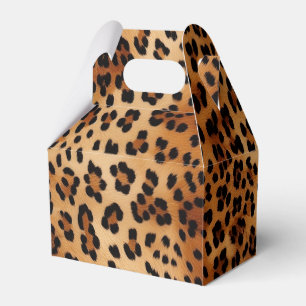 Chic Cream Brown Leopard Favour Box