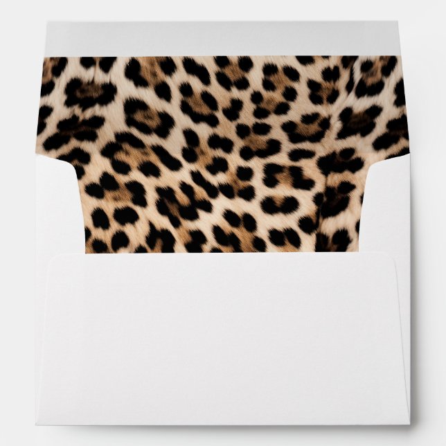 Chic Cream Brown Leopard Print  Envelope (Back (Bottom))
