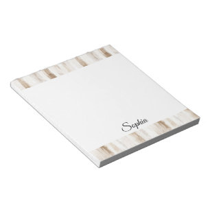 Chic Cream Brown Stripes Notepad