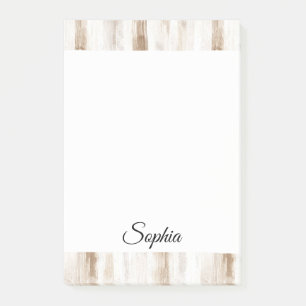 Chic Cream Brown Stripes Post-it Notes