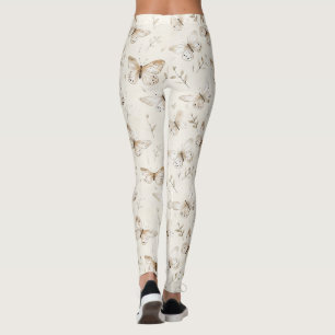 Chic Cream Butterflies Leggings