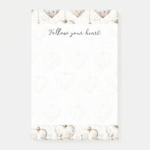 Chic Cream Grey Hearts Ornaments Post-it Notes