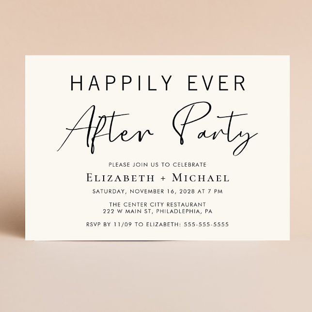 Chic Cream Wedding Reception After Party Invitation (Creator Uploaded)