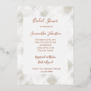 Chic Cream White Stripes Bridal Shower