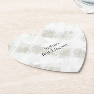 Chic Cream White Stripes Paper Coaster