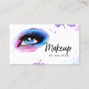Chic Creative Makeup Artist Watercolor Eye Business Card