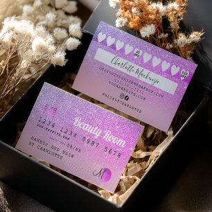 Chic Credit card pink purple glitter loyalty