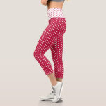 Chic Crimson Red Small Polka Dots Pattern Fashion Capri Leggings<br><div class="desc">Custom, retro, cool, cute, chic, stylish, trendy, breatheable, comfortable, custom made, hand sewn, white polka dots on crimson red pattern womens high-wasted capri-length fashion travel workout sports yoga gym running active wear leggings, that stretches to fit your body, hugs in all the right places, bounces back after washing, and doesn't...</div>