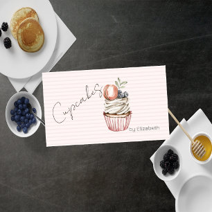 Chic Cupcake Macaroon,Sweets,Striped Business Card