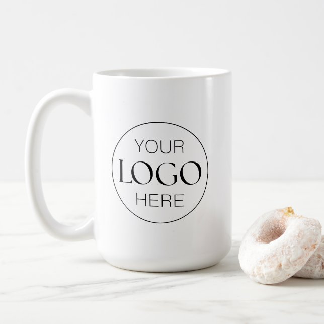 Chic Custom Business Logo Branded Coffee Mug (With Donut)