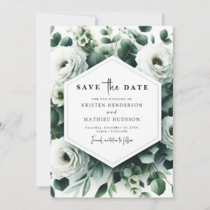 Chic Custom Eucalyptus Digital Wedding Save The Date