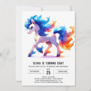 Chic Custom Horse Birthday Invitation