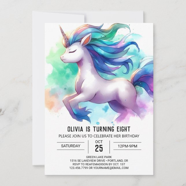 Chic Custom Horse Birthday Invitation (Front)