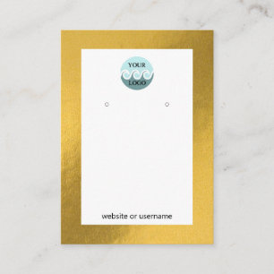 Chic custom logo gold frame earring display card