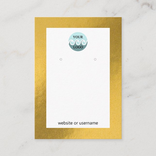 Chic custom logo gold frame earring display card (Front)