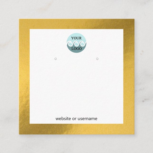 Chic custom logo gold frame earring display card (Front)