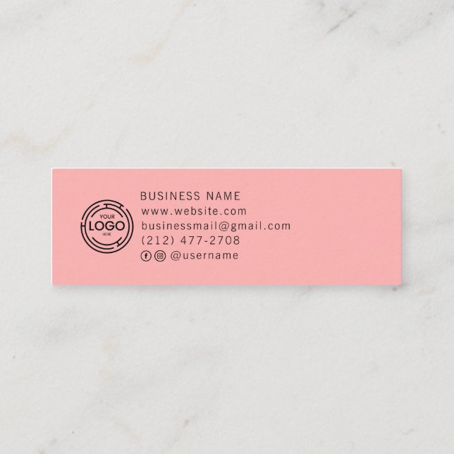 Chic Custom Logo Simple Red Collection Calling Card (Back)