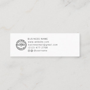 Chic Custom Logo Simple White Collection Calling Card