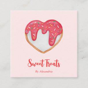 Chic Custom Made Cookie Bakery Chef Square Business Card