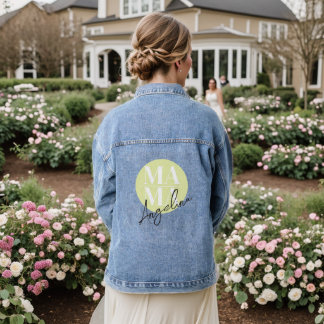 Chic Custom Name MAMA Outerwear Trendy Motherhood  Denim Jacket