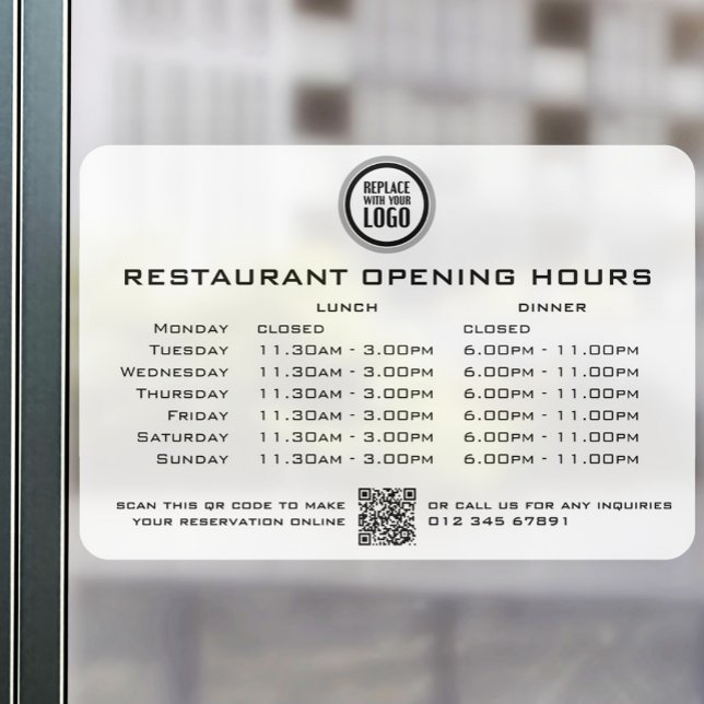  Chic Custom Opening Lunch Dinner Hours Restaurant (Creator Uploaded)