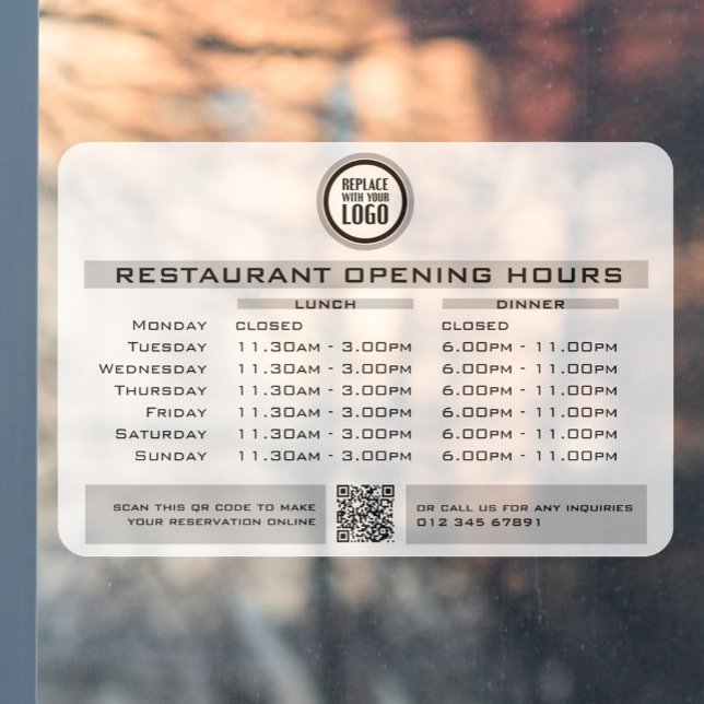  Chic Custom Opening Lunch Dinner Hours Restaurant (Creator Uploaded)