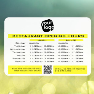  Chic Custom Opening Lunch Dinner Hours Restaurant