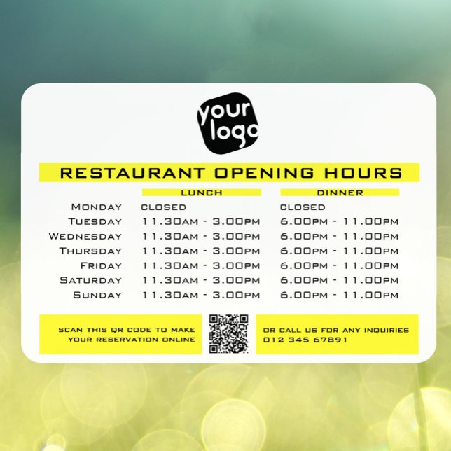  Chic Custom Opening Lunch Dinner Hours Restaurant (Creator Uploaded)