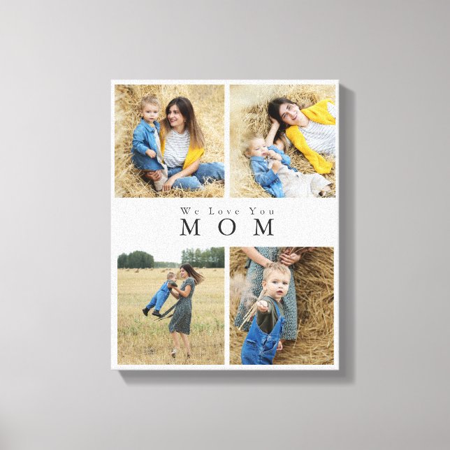Chic Custom Personalised Photo Collage Mother Canvas Print (Front)