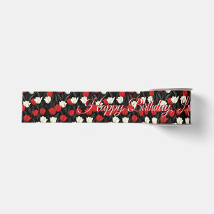Chic Custom Tulip Themed Adult Birthday Grosgrain Ribbon