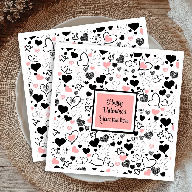 Chic Custom Valentine’s Day Heart Sketch Tableware Napkin (Custom Valentine’s Day Heart Sketch Tableware Napkins)
