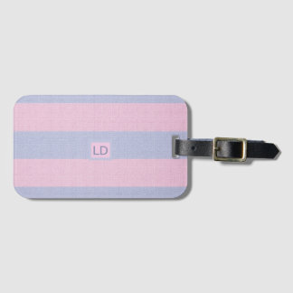 Chic Customizable Candy Pink & Sky Blue Luggage Tag