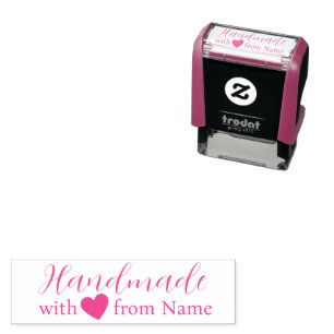 Chic Cute Handmade Cursive with Love Heart Name Self-inking Stamp