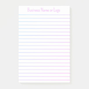Chic Cute Name Business Message Pink Purple Lined Post-it Notes