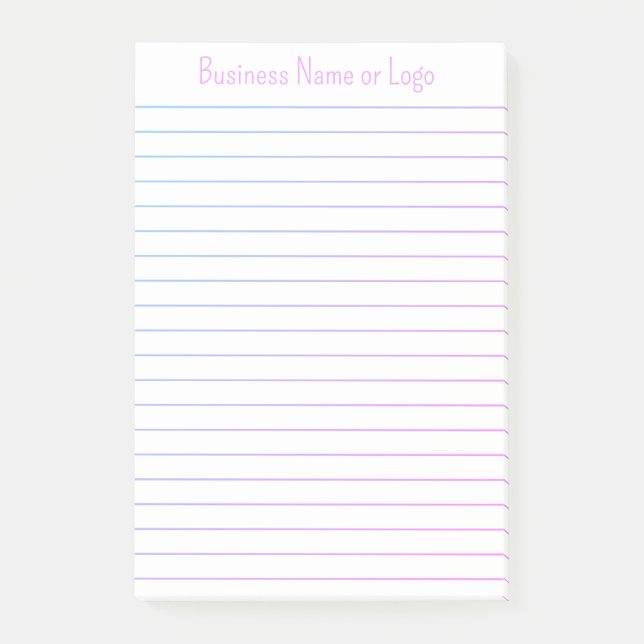 Chic Cute Name Business Message Pink Purple Lined Post-it Notes (Front)