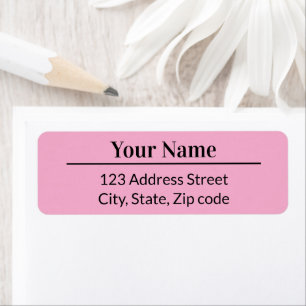 Chic Cute Pink Modern Minimalist Name Mail Address