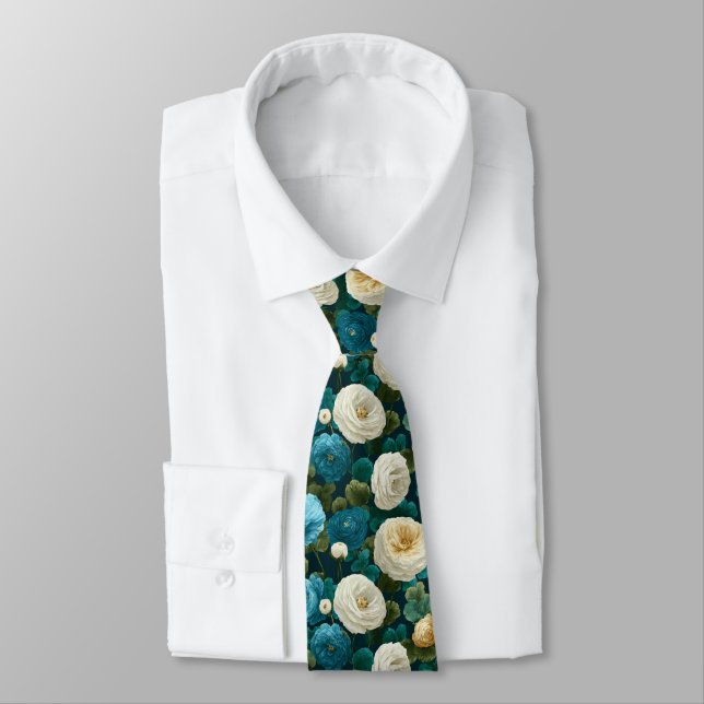 Chic Dads Fathers Day Gifts Ranunculus Flower Tie (Tied)