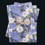 Chic Daisies Periwinkles Floral Wrapping Paper Sheet<br><div class="desc">Chic white daisies,  periwinkles and leaves,  this wrapping paper is perfect for any gift-giving occasion - perfect for weddings,  bridal showers,  birthdays,  and baby showers.</div>
