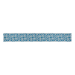 Chic Daisy Chains on Blue, Custom Grosgrain Ribbon