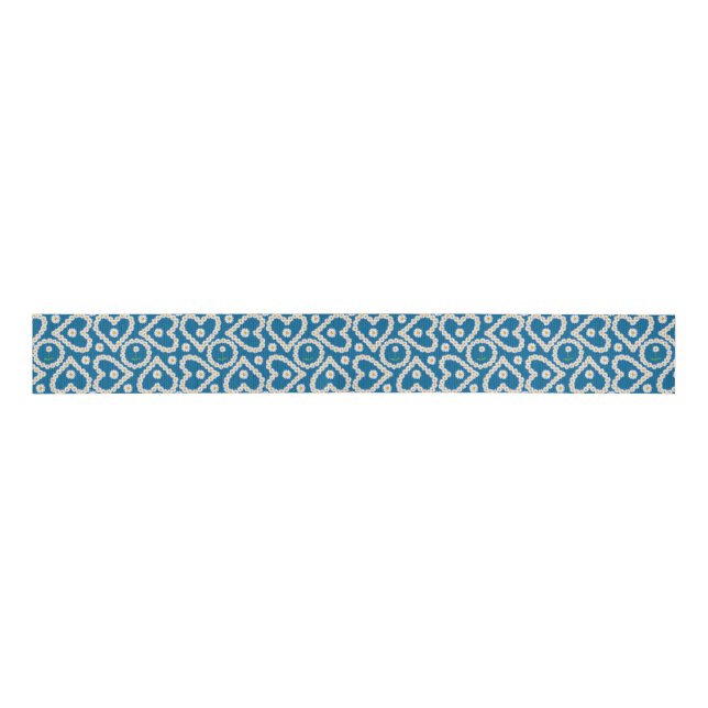 Chic Daisy Chains on Blue, Custom Grosgrain Ribbon (Front)
