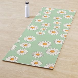 Chic Daisy Flower Pattern – Cute Floral Designe -  Yoga Mat