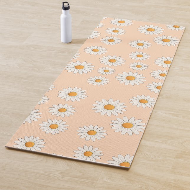 Chic Daisy Flower Pattern – Cute Floral Designe -  Yoga Mat (In Situ)