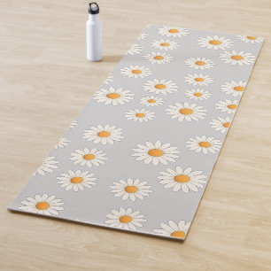 Chic Daisy Flower Pattern – Cute Floral Designe -  Yoga Mat